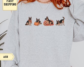Fall Dog Mom Sweatshirt: Pumpkin German Shepherd, Autumn Outfit
