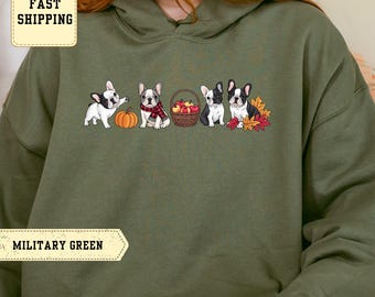Fall Dog Mom Sweatshirt: Pumpkin French Bulldog, Autumn Outfit