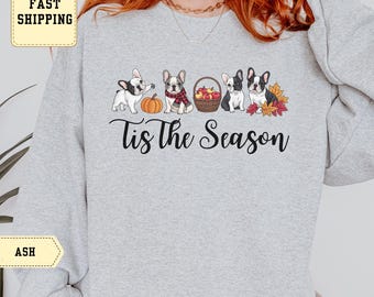 Fall Dog Mom Sweatshirt: Pumpkin Spice Season French Bulldog Tee