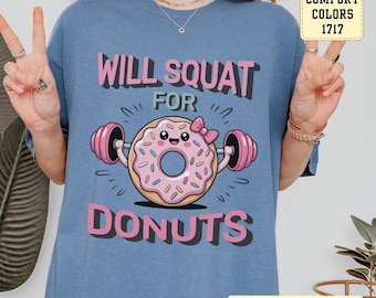 Funny Donut Workout T-Shirt: Retro Gym Tee, Fitness Humor