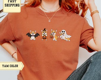 Spooky Corgi Halloween Sweatshirt: Dog Lover Matching Family Outfit