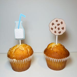 Milk and cookies birthday, milk and cookies decorations, milk and cookies cupcakes, milk and cookies party, milk and cookies topper, milk