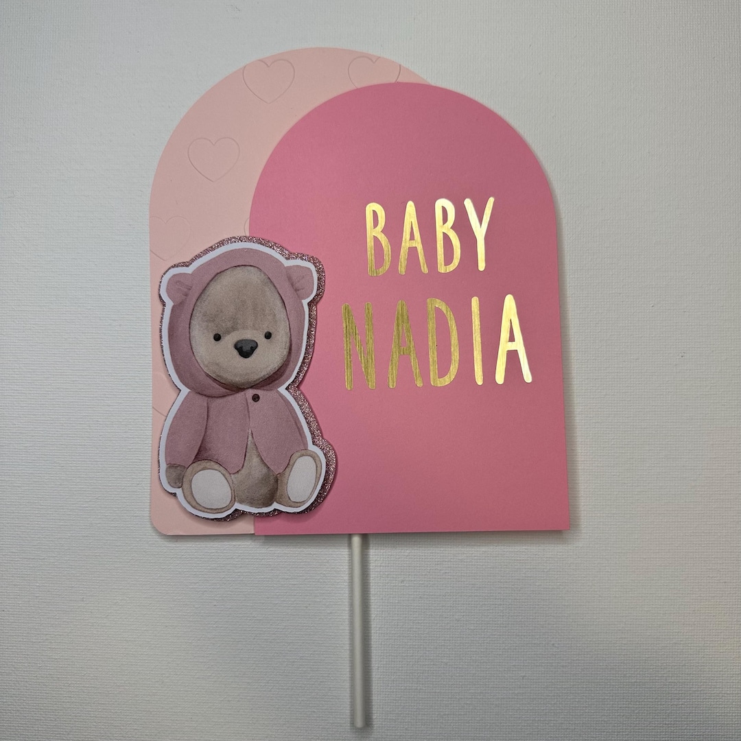 Teddy Bear Cake Topper, Baby Shower Birthday Party Decor - Etsy