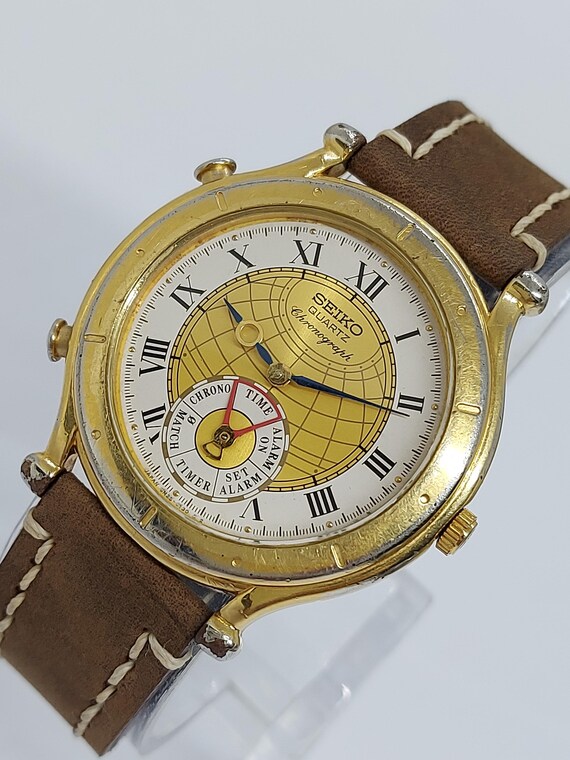 Vintage Seiko Age of Discovery Quartz Mens Watch 1990 Etsy