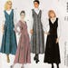 McCalls 9527 Misses Jumper Long Front Button Dress or Pullover-Easy Sewing Pattern 20-22-24 Plus Size-Princess Seams-Back Ties-Retro Style