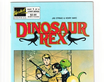 Dinosaur Rex #1 Comic Book VF/NM 1987 Upshot Graphics Comic Book Jan Strnad-Henry Mayo-Independent Comic In Color-Dinosaurs As People-Horses