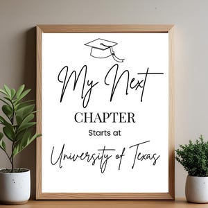 Next Chapter Begins Graduation Sign | Printable Grad Party Decor | Graduation Table Sign | Instant Download | Editable Graduation Sign
