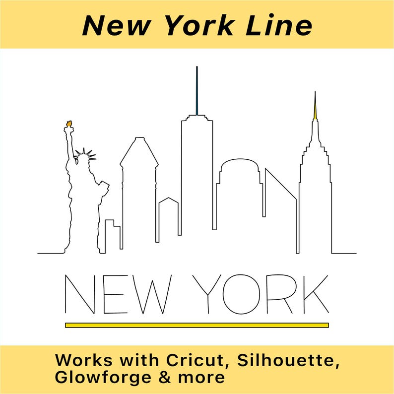New York Skyline SVG and PNG Bundle | City Line Art Clipart for Cricut ...