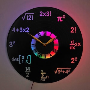 Math And Science Clock, Mathematical Equations Clock, Math Teacher Gift, Nerdy Home Decor