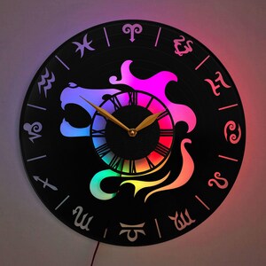 Leo Zodiac Clock, Zodiac Wall Clock, Horoscope Clock, Modern Astrological Clock, Gift for Zodiac Lovers