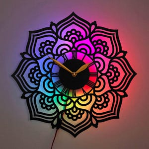 Mandala Wall Clock, Boho Clock, Spiritual Decor, Mandala Gift, Mandala
