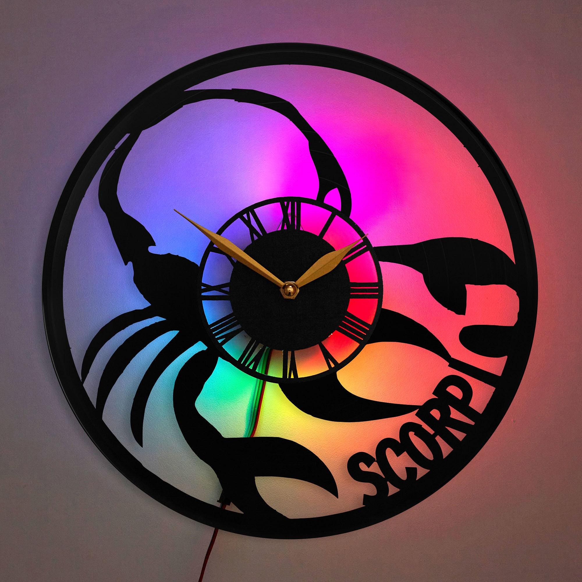 Scorpio Wall Clock, Scorpion Clock, Zodiac Clock, Astrology Decor, Astrology Clock