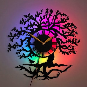 Baum des Lebens Wanduhr, Naturdekor