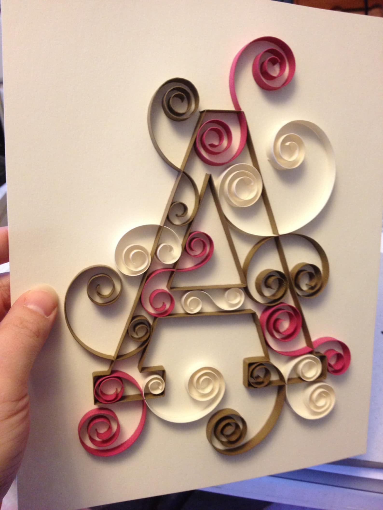 Paper Quilling Art 8x10 Picture Paper Quilled Letter Paper Etsy