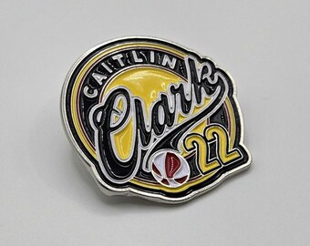 Pin de Caitlin Clark, pin amarillo y negro, pin de Indiana Fever para camiseta, pin deportivo para jersey, pin esmaltado para mochila, pin de solapa, pin de baloncesto
