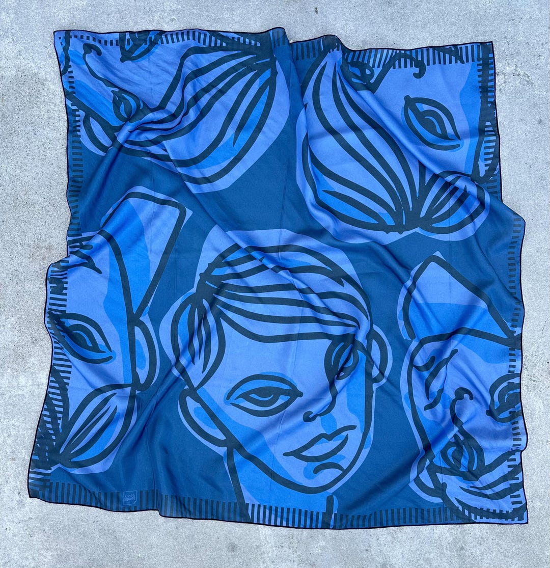 Silk Scarf 36 Inches Square. Unique. Wearable Art, Called