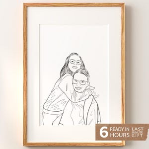 Couple Faceless Line Drawing, One Line Portrait from Photo, Minimal Art Commission for Wedding or Anniversary Gift