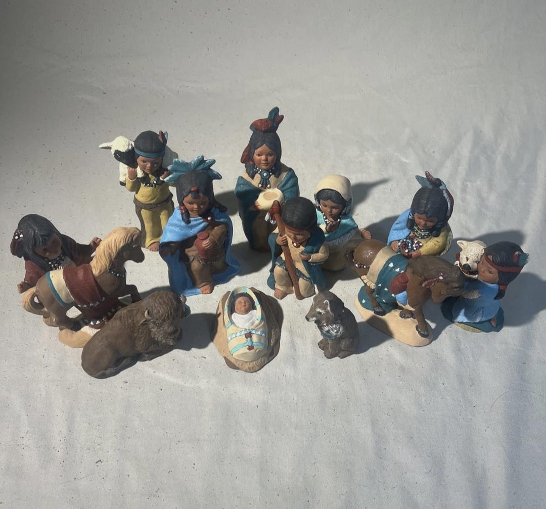 Native American Indian Nativity Figures 13 Piece Set Ceramic - Etsy