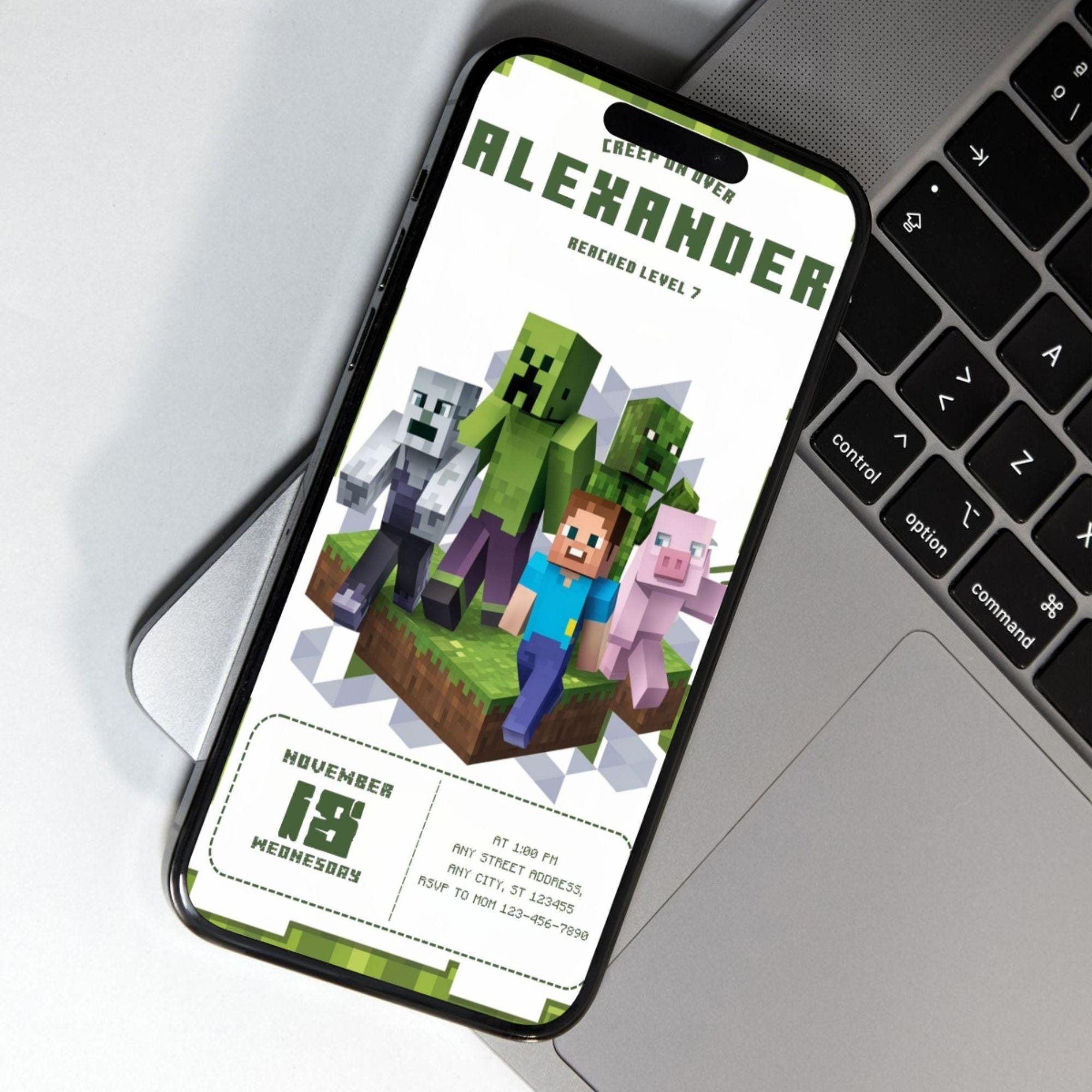 Minecraft Creeper Birthday Template