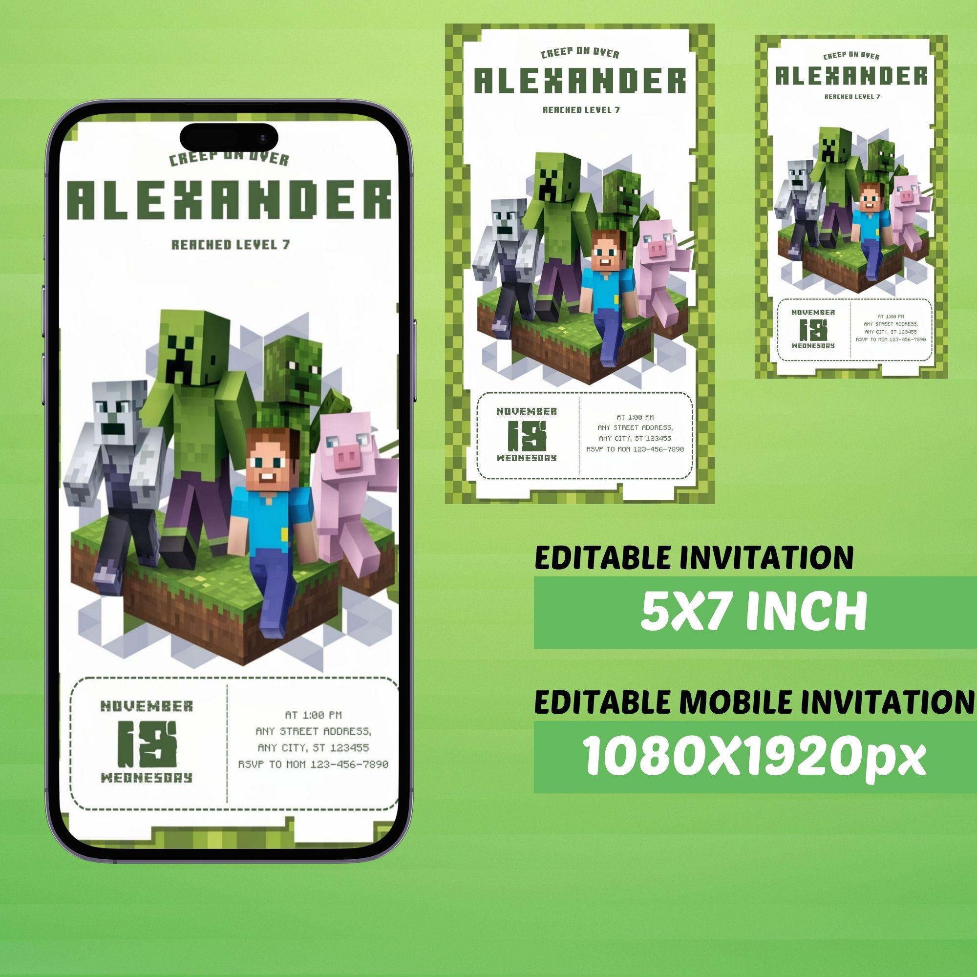 Minecraft Creeper Birthday Template