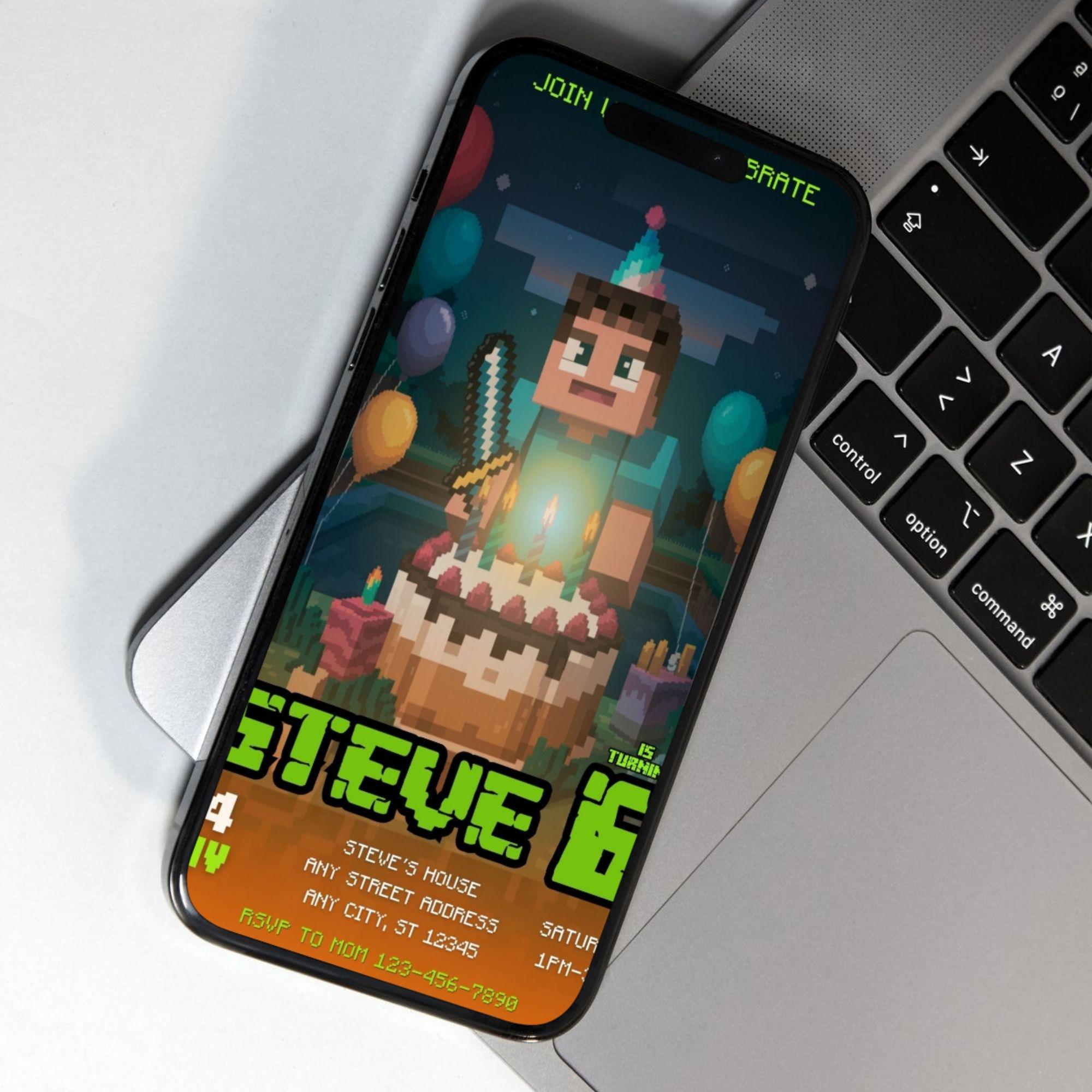 Editable Minecraft Invite (Mobile + Print)