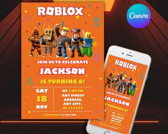 Editable Roblox Birthday Invitation: Game Party Template (Digital Download)