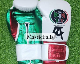 Handmade Boxing Gloves No Boxing No Life Made in Cowhide Leather | Personalise Your Name | Gift to him, Gift for him |