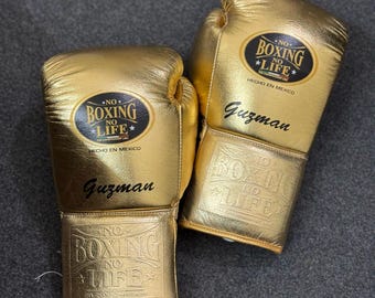 Canelo-bokshandschoenen No Boxing No Life Gemaakt van rundleer metallic goud | Personaliseer je naam | Cadeau voor hem | Kerstcadeau |