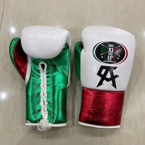 Handmade Boxing Gloves No Boxing No Life Made in Cowhide Leather White