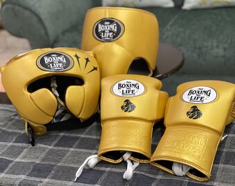 Handmade Boxing Whole Kit No Boxing No Life Made in Cowhide Leather All Colors | Personalise Your Name | Gift to him, Gift for him |