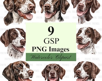 German Shorthaired Pointer Clipart Bundle | GSP breed png | Shorthair Pointer icons | gsp mom gifts | Dog mom pngs | Dog lover clip art