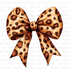 Leopard print bow PNG | Girlie digital design | soft girl era png | leopard print ribbon clipart | Preppy girl png | Leopard cheetah bow png