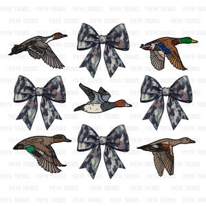 Camo Bögen Kokette Entenjäger PNG | Enten-Jagd-Shirt Design | Entenjagd Geschenke | Jagd Mädchen Geschenk Clipart | Entenrassen PNG | Enten