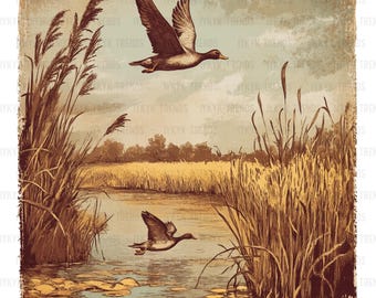 Antique Duck png | Duck png | Mallard png | Duck Hunting png | Retro Duck png | Fall Duck png | Mallard Digital Design | Duck Hunter Wife