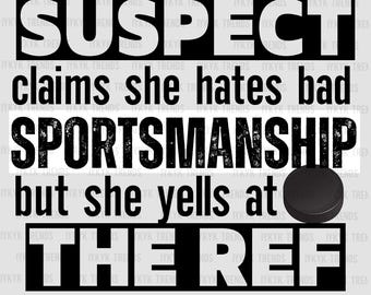 Suspect Claims Hockey Ref | Game Day png | Hockey mom shirt | Hockey sweatshirt PNG | Funny Spirit wear | Preppy Trendy PNG | Hockey Mama