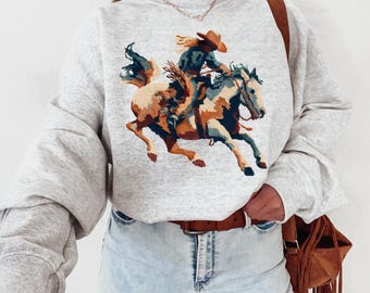 Rodeo Bronc Rider, png PNGEgg | West-Amerikaanse volkskunst | Digitaal ontwerp cowboypaard | T-shirtontwerp cowgirl | Southwest Clipart