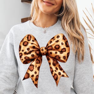 Leopard print bow PNG | Girlie digital design | soft girl era png | leopard print ribbon clipart | Preppy girl png | Leopard cheetah bow png