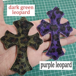 Custom IRON ON Embroidered leather Gothic hearts chrome cross hearts Iron on cross ch jean ,gift for men,,gift for friend,gift for birthday image 11