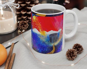 Tazza in ceramica "Mt. Pisgah Summit Morning & Night" di Eugene, Oregon.