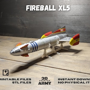 Statek kosmiczny Fireball XL-5 — pliki STL do druku 3D — brak fizycznego przedmiotu — natychmiastowe pobranie