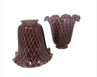 1930er Jahre Murano Glas Tulip Bell Lampen-Wandleuchter Shades Diamond Bullicante Seguso Toso