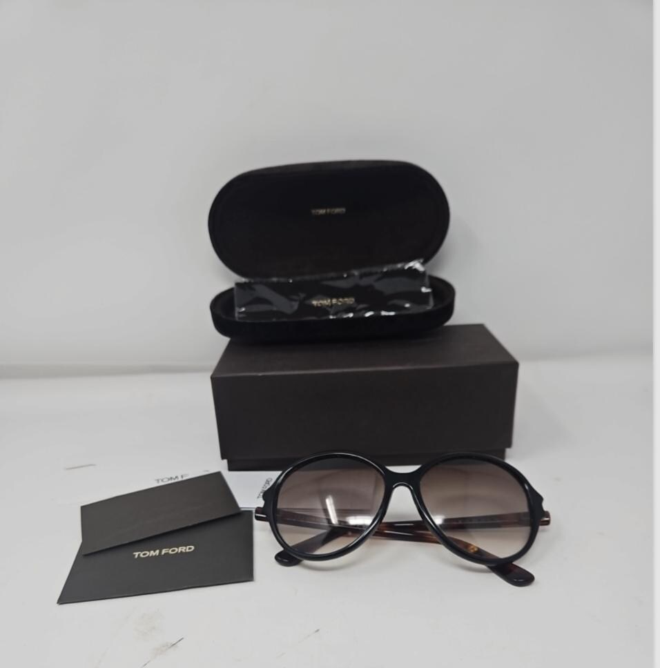 Tom Ford Dark Frame Sunglasses and case TOM FORD Sunglasses Joni TF 905-N 01D 56-16 Black Frames w  main image 2