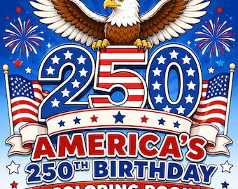 Libro da colorare patriottico / 250° compleanno dell'America / Download immediato in PDF