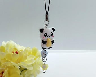 Charms | Cute Panda With Hearts - Charms for phone - For Keys- For Bags - For Backpacks - Gifts for girls