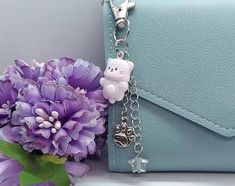 Llavero - Lindo Gatito Kawaii - Hecho a mano - Accesorio - Regalo lindo - Para bolsos - Para carteras - Alta calidad