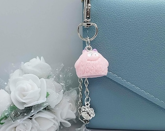 Keychain - Cute Pink Monster With Paw - Handmade - Accessory - Cute Gift - For Bags - Quantity Limited