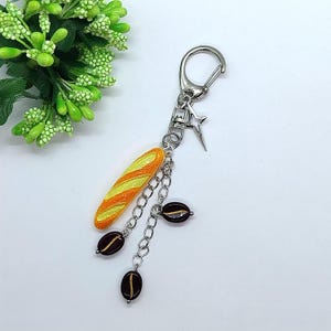 Keychaine - Cute Coffee Bean Bread - Handmade - Accessory - Cute Gift - For Bags - In a Gift Box