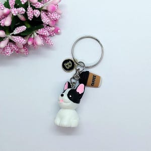 Key Ring - Cute Dog With Coffee - Handmade - Accessory - Cute Gift - In a Gift Box