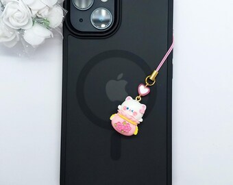 Kawaii Cat Phone Charm | Handmade Bag, Key Accessory