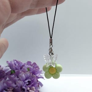 Cute Green Flower - Charms for phone - For Keys- For Bags - For Backpacks - Gifts for girls